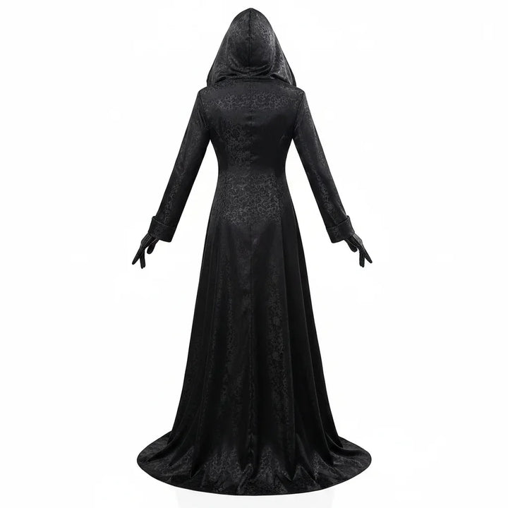 Halloween's Vampire Lady Cosplay Costume with Jacquard Coat and Gown
