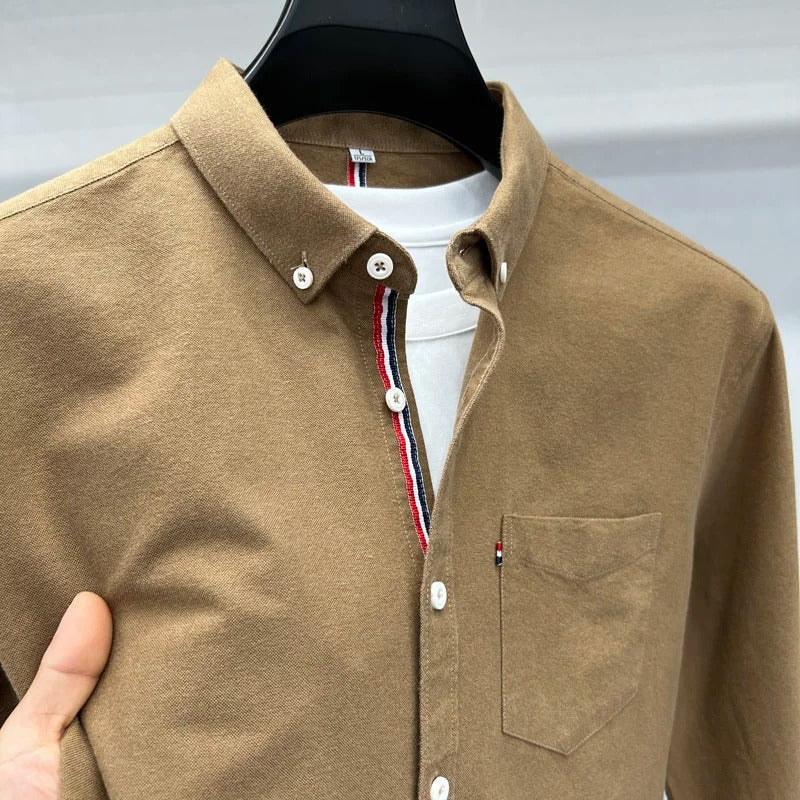Men's Classic Oxford Shirt with Accent Stripes