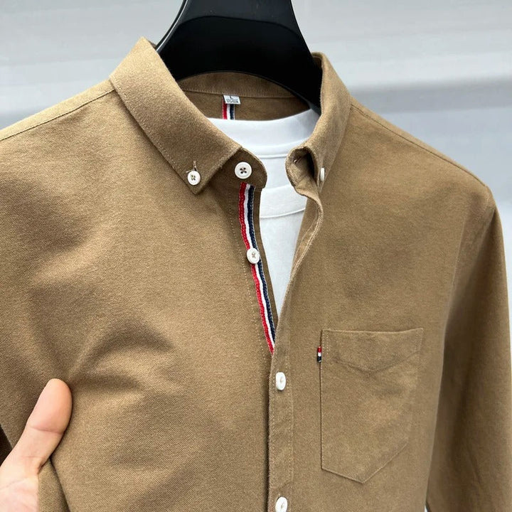 Men's Classic Oxford Shirt with Accent Stripes