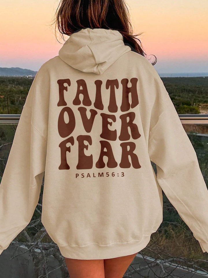 Women's Oversized Fleece Hoodie with Graphic Design on Back
