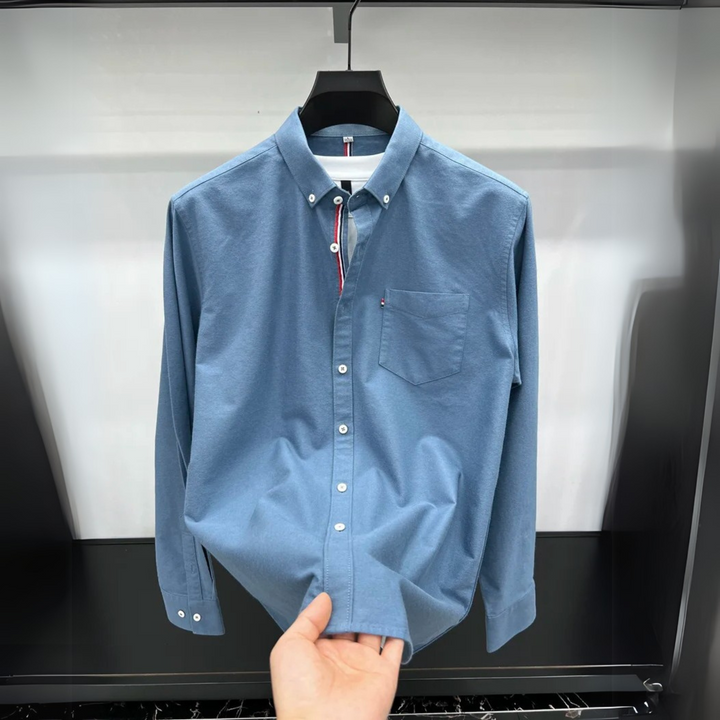 Men's Classic Oxford Shirt with Accent Stripes