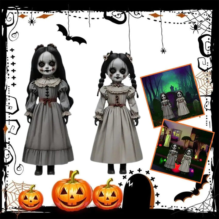 Halloween's Ghost Doll Yard Decor with Ground Stakes, Set of 2