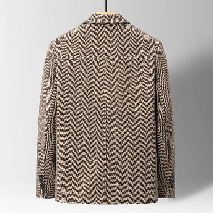 Men's Elegant Herringbone Pattern Jacket