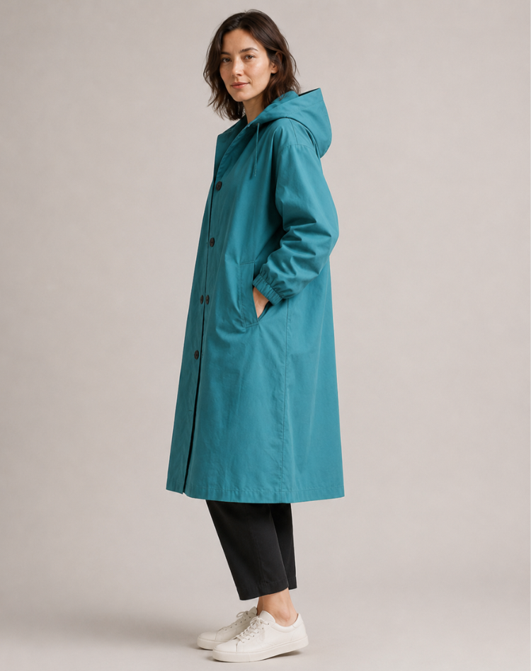 Women's Lightweight Hooded Trench Coat for Everyday Wear