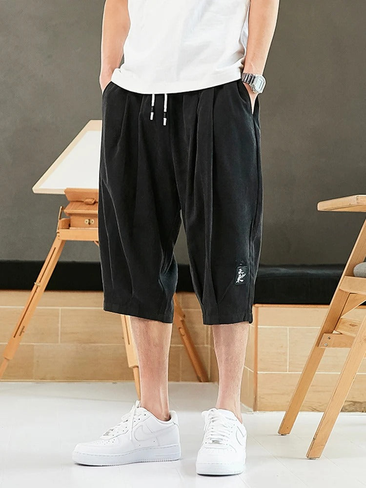 Men's Casual Wide Leg Cord Shorts for Comfortable Summer Wear