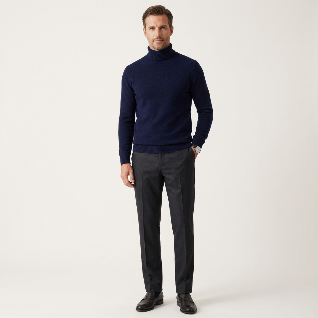 Men's Ribbed Roll-Neck Sweater