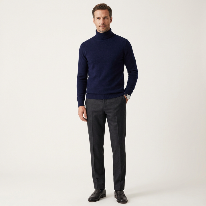 Men's Ribbed Roll-Neck Sweater