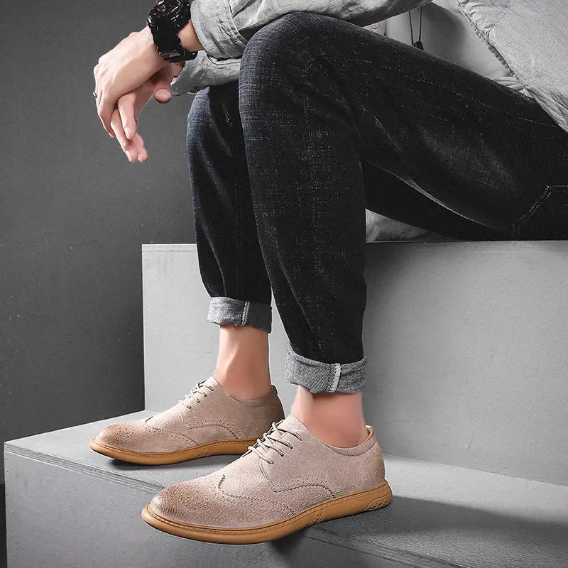 Men's breathable Oxford lace-up shoes for work and casual wear