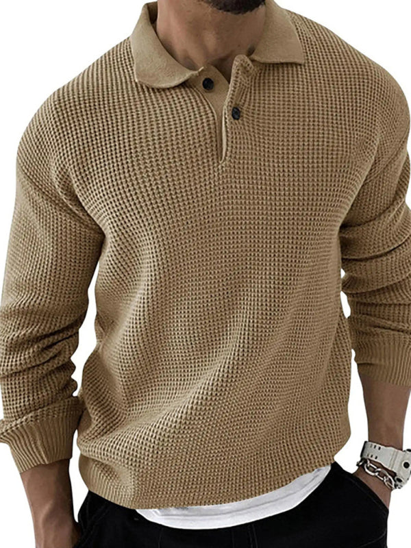 Men's Urban Slim Cut Knitting Sweater with Reversible Collar