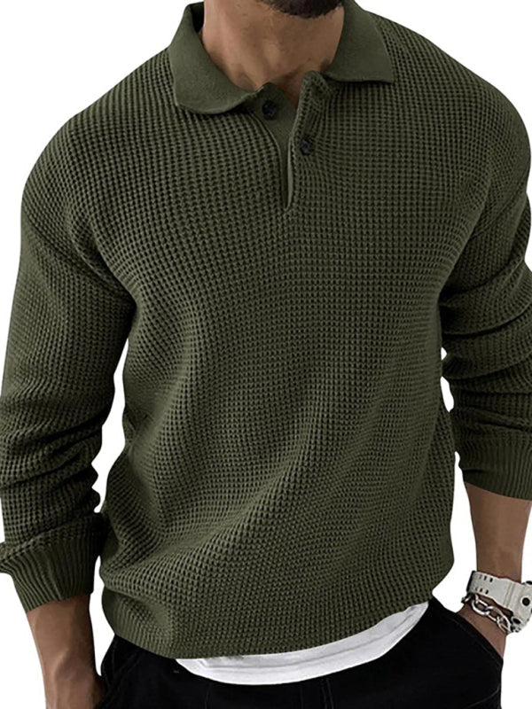 Men's Urban Slim Cut Knitting Sweater with Reversible Collar