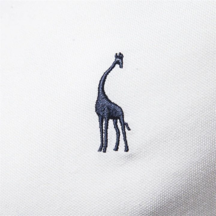 Men's Classic Polo Shirt with Giraffe Embroidery