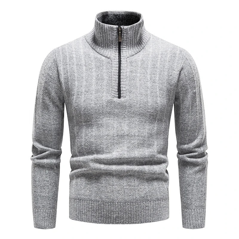 Men's Classic Knitting Sweater with Zipper for Stylish Comfort