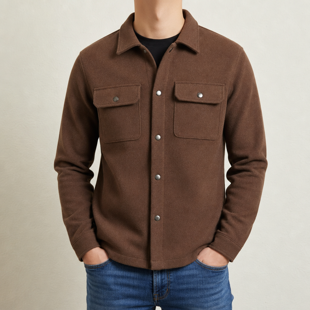 Men's Button-Up Jacket with Angel Design