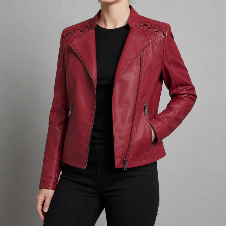 Women's Lace-Up Moto Jacket