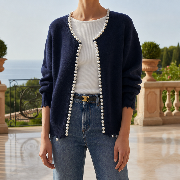 Women's Pearl Trim Cardigan