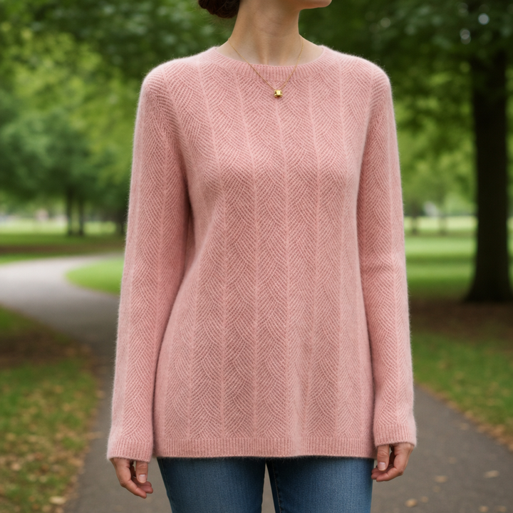 Women's Open Knit Crewneck Sweater