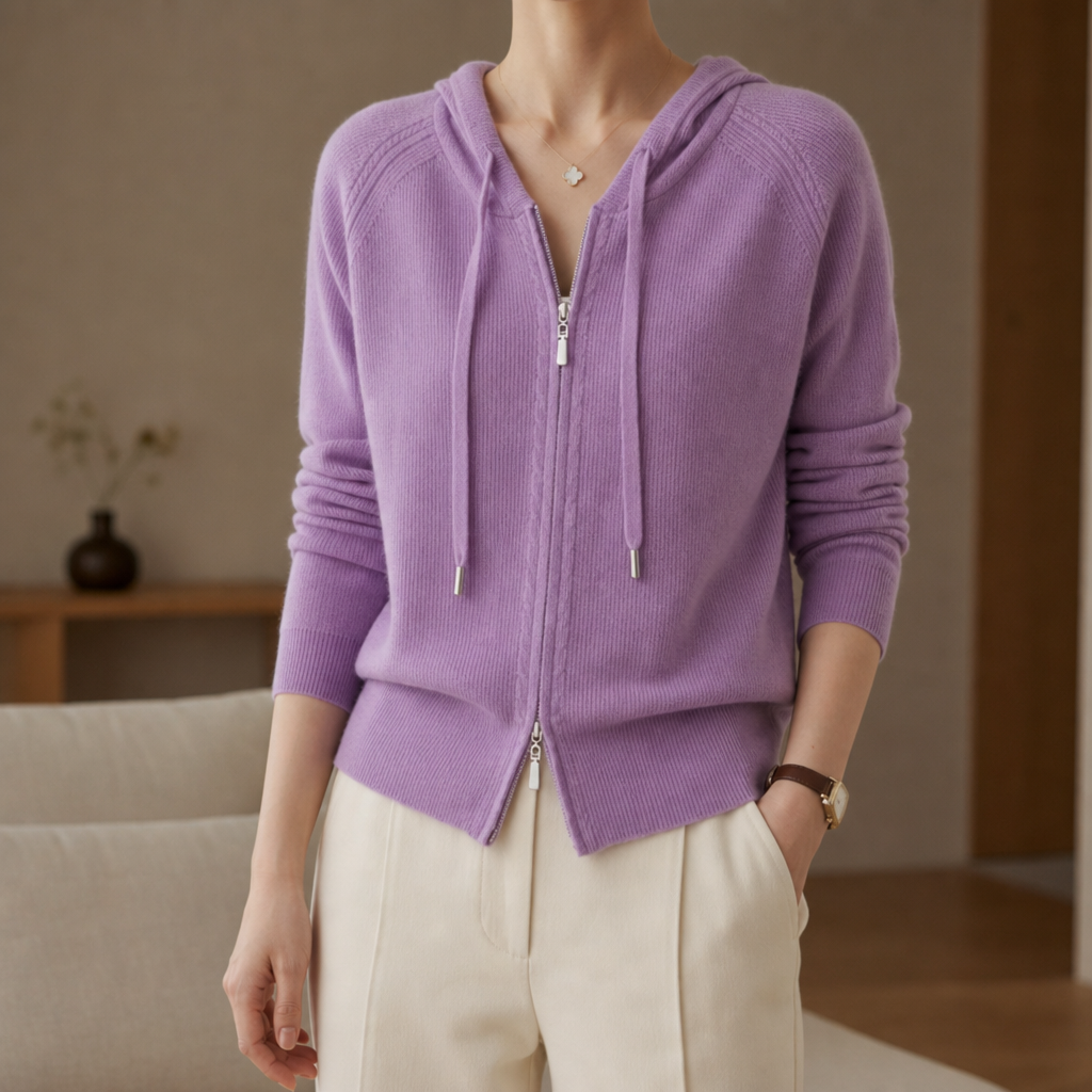 Women's Knit Zip Hoodie Cardigan