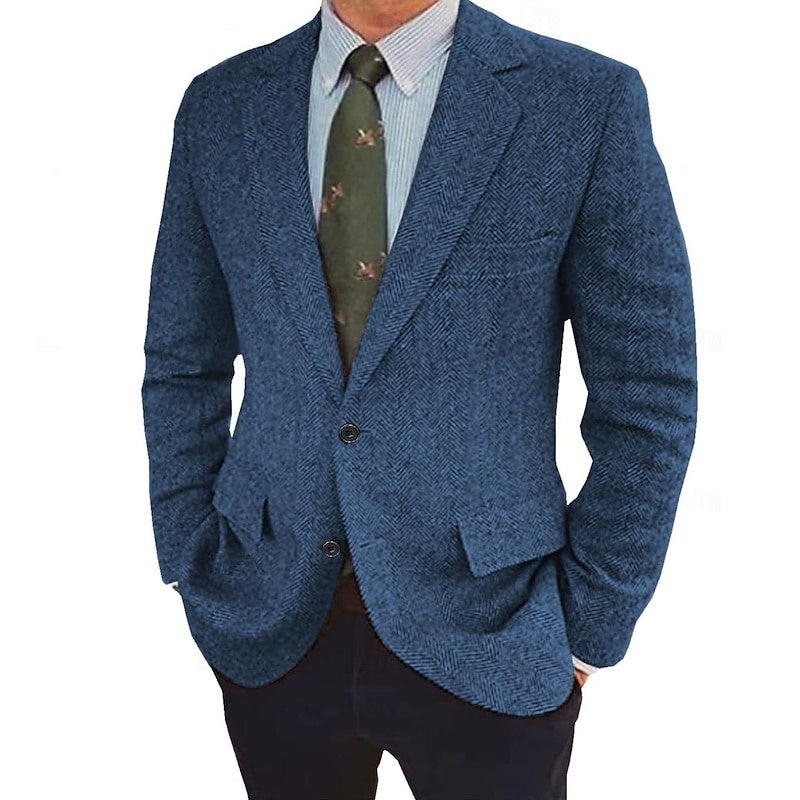Men's Retro Single-Breasted Two-Button Blazer