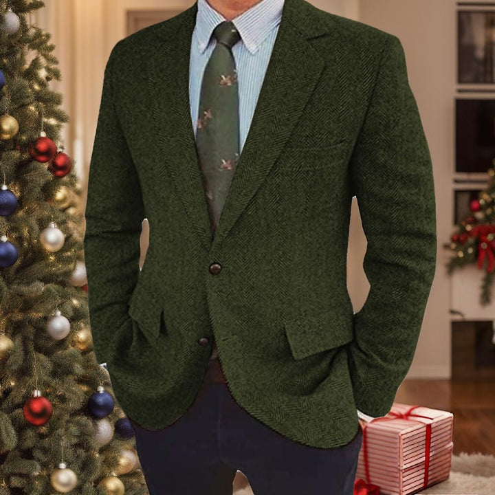 Men's Retro Single-Breasted Two-Button Blazer