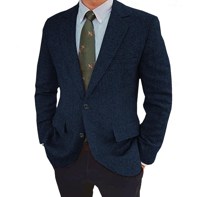 Men's Retro Single-Breasted Two-Button Blazer