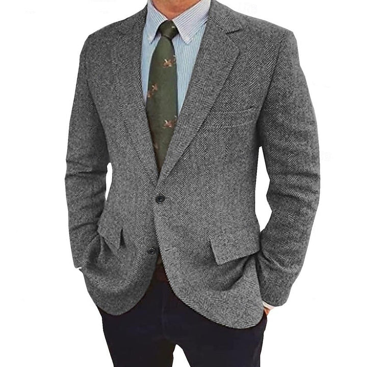 Men's Retro Single-Breasted Two-Button Blazer