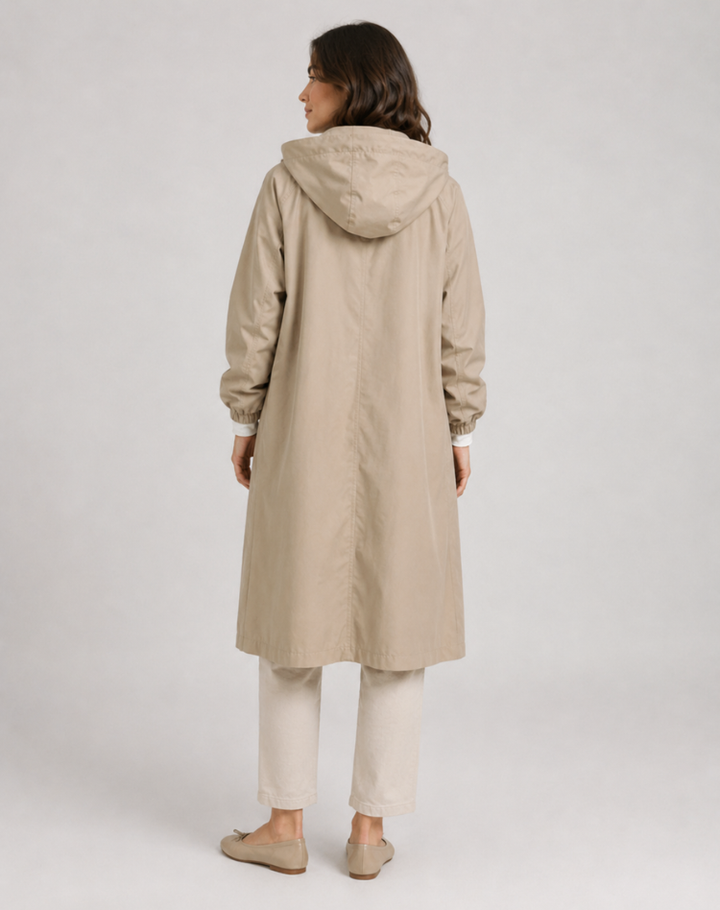 Women's Lightweight Hooded Trench Coat for Everyday Wear