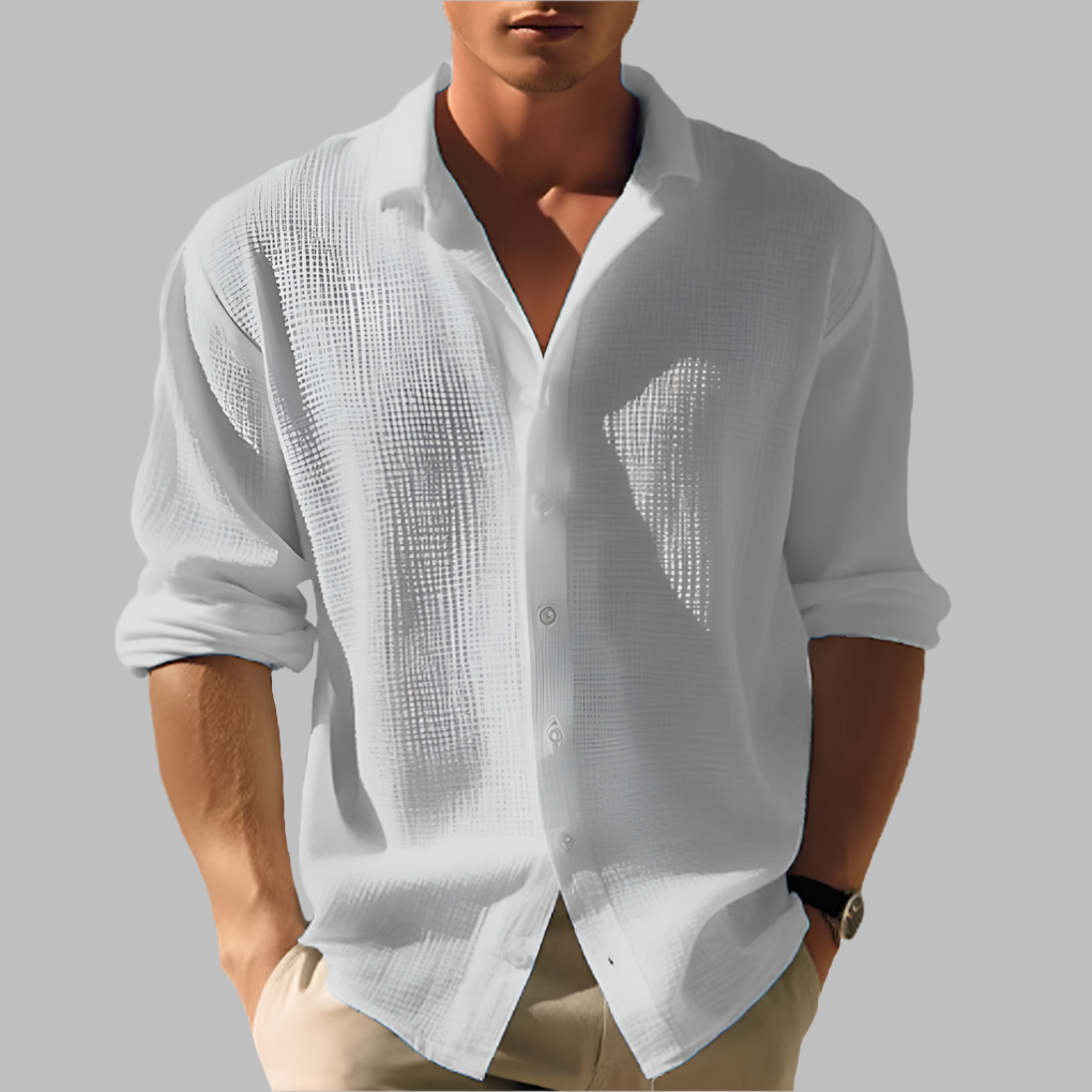 Men's Lightweight Solid Color Cotton Linen Shirt