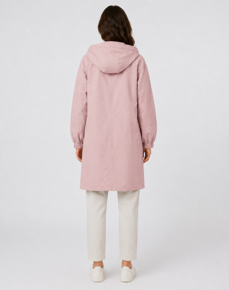 Women's Lightweight Hooded Trench Coat for Everyday Wear