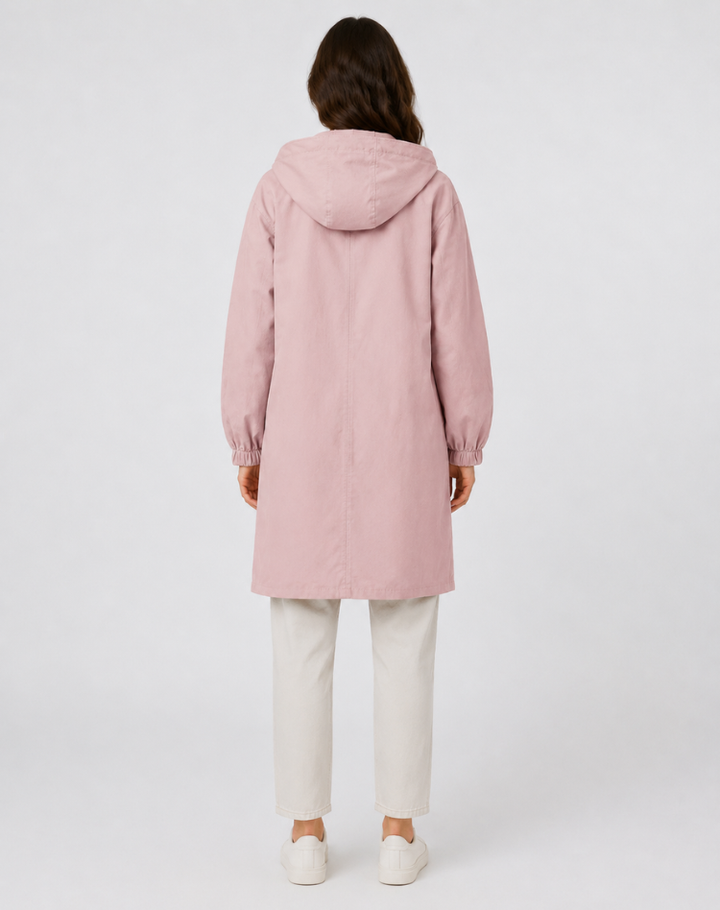 Women's Lightweight Hooded Trench Coat for Everyday Wear