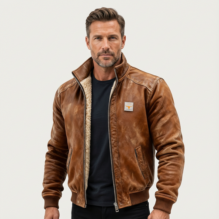 Men's Thermal Leather-Effect Jacket