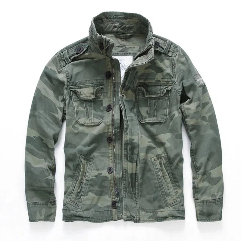 Men's Utility Pocket Cargo Denim Jacket