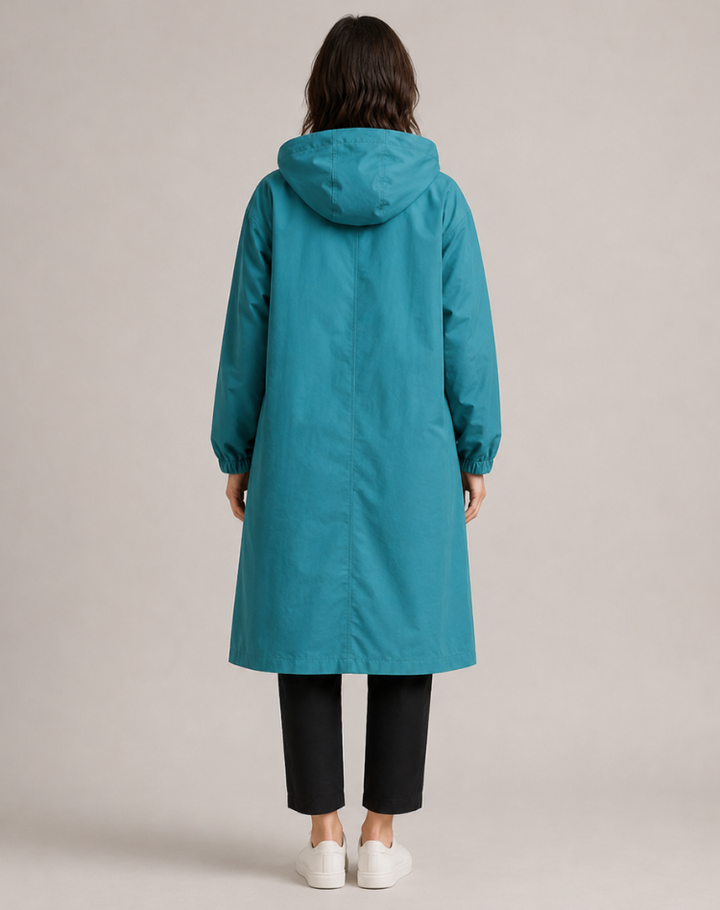 Women's Lightweight Hooded Trench Coat for Everyday Wear