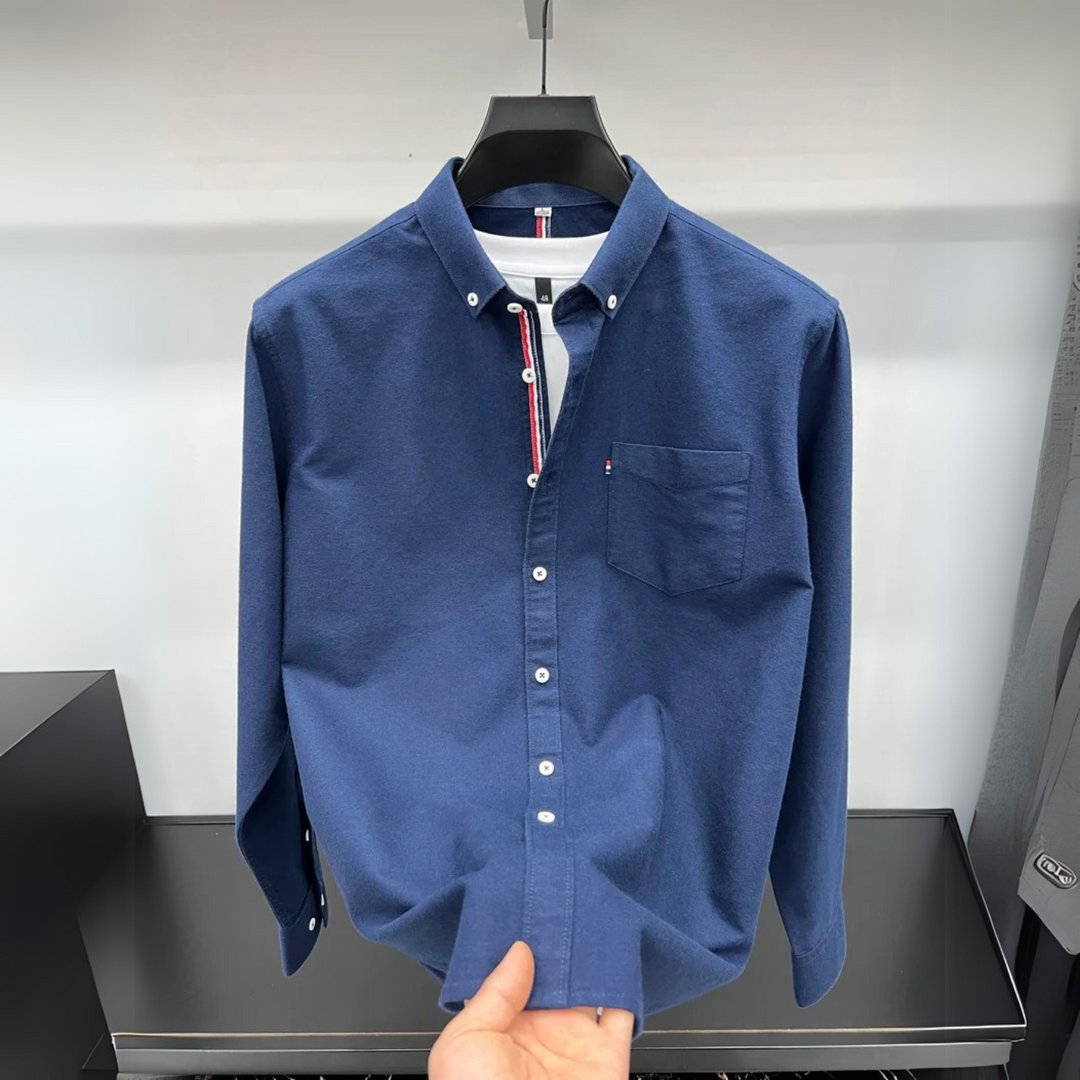 Men's Classic Oxford Shirt with Accent Stripes