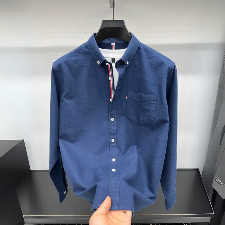 Men's Classic Oxford Shirt with Accent Stripes
