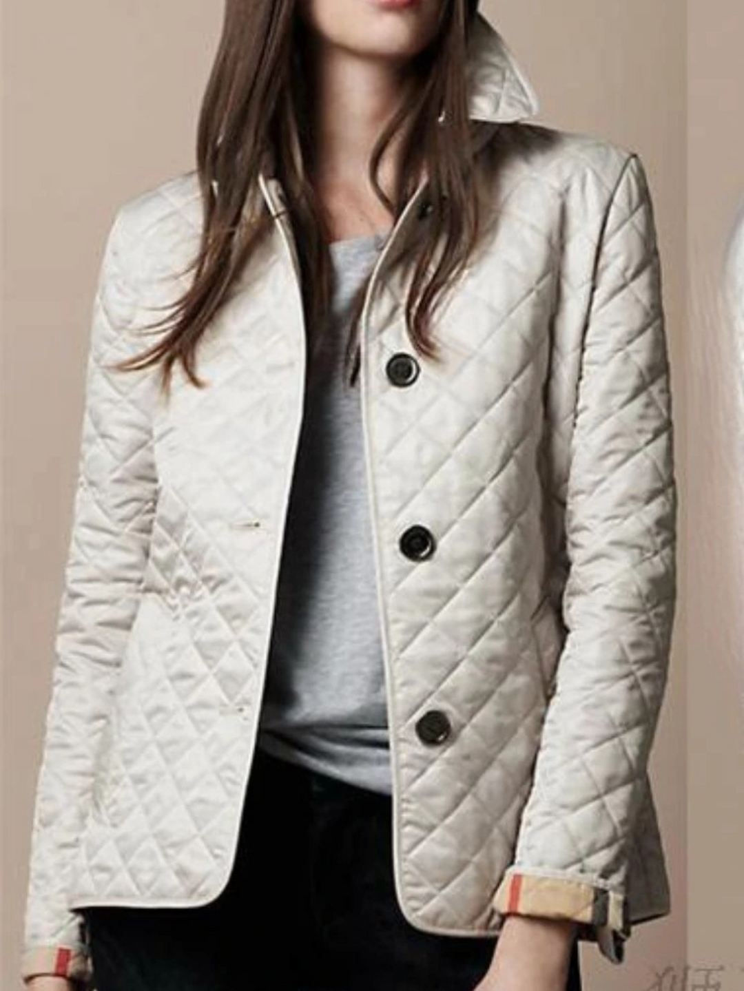 Women's Casual Quilted Jacket with Down Collar