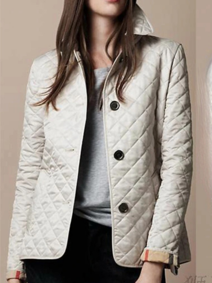 Women's Casual Quilted Jacket with Down Collar