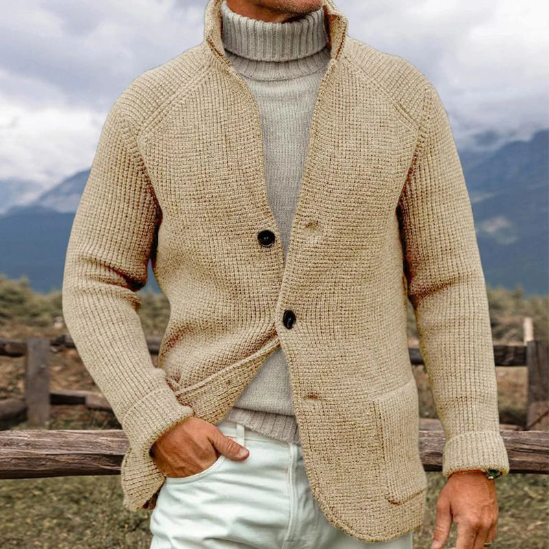 Men's Warm Raglan Sleeve Cardigan for Comfort and Style