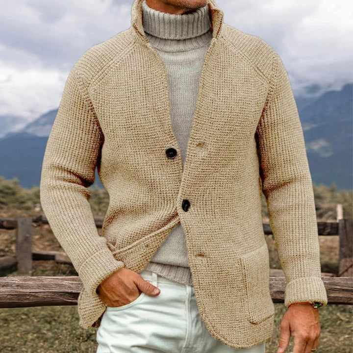 Men's Warm Raglan Sleeve Cardigan for Comfort and Style