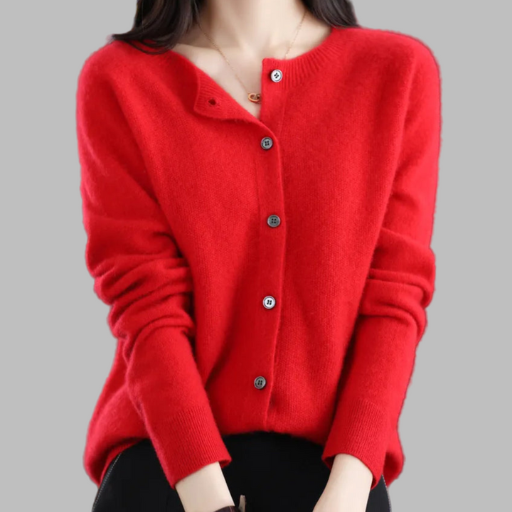 Women's O-Neck Knit Cardigan