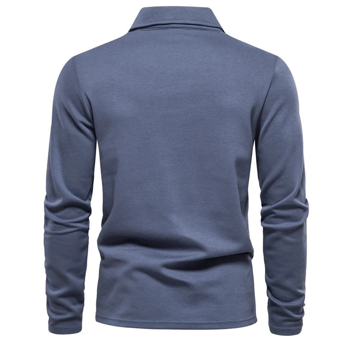 Men's Elegant Long-Sleeved Polo Shirt for Stylish Comfort