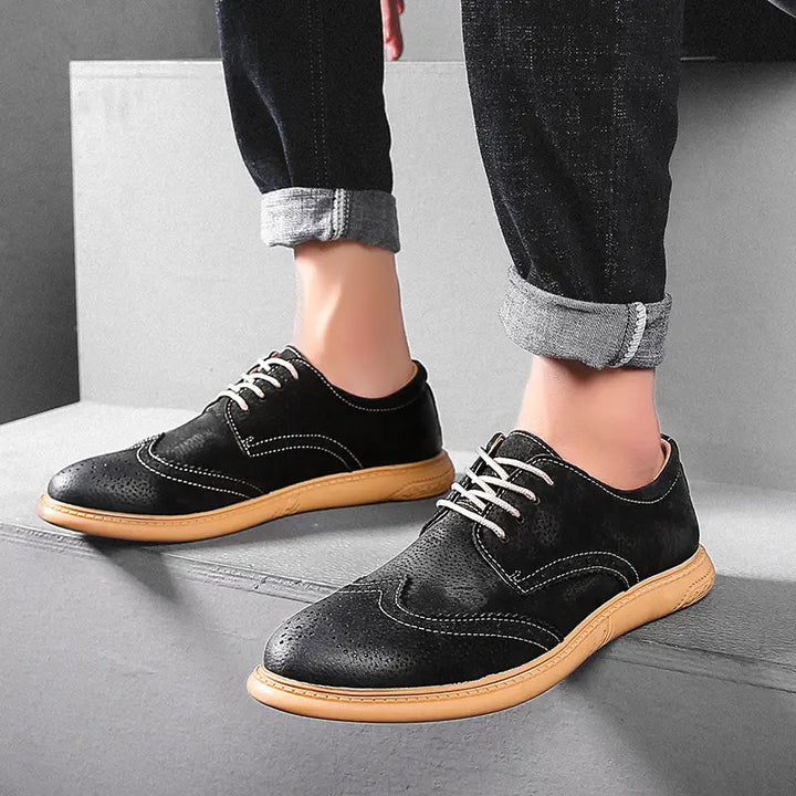 Men's breathable Oxford lace-up shoes for work and casual wear