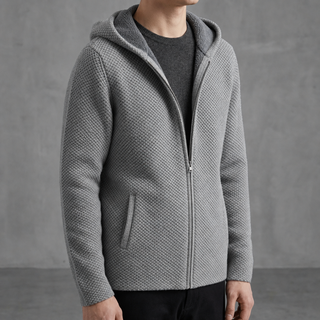 Men's Fleece-Lined Hooded Cardigan