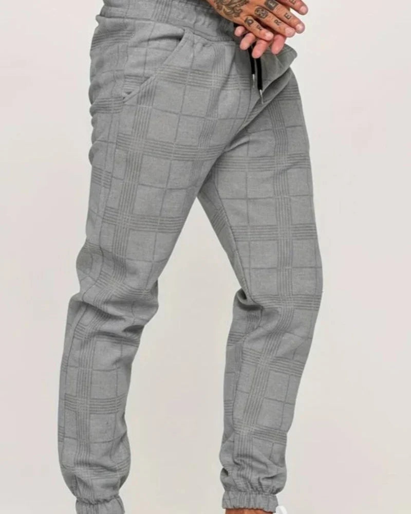 Men's Checkered Slim Fit Joggers