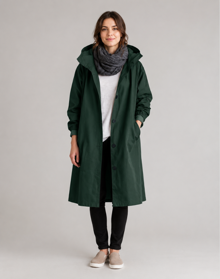 Women's Lightweight Hooded Trench Coat for Everyday Wear
