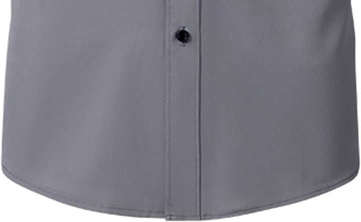 Men's Business Shirt with Button Bar for Professional Style