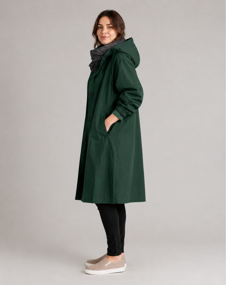 Women's Lightweight Hooded Trench Coat for Everyday Wear