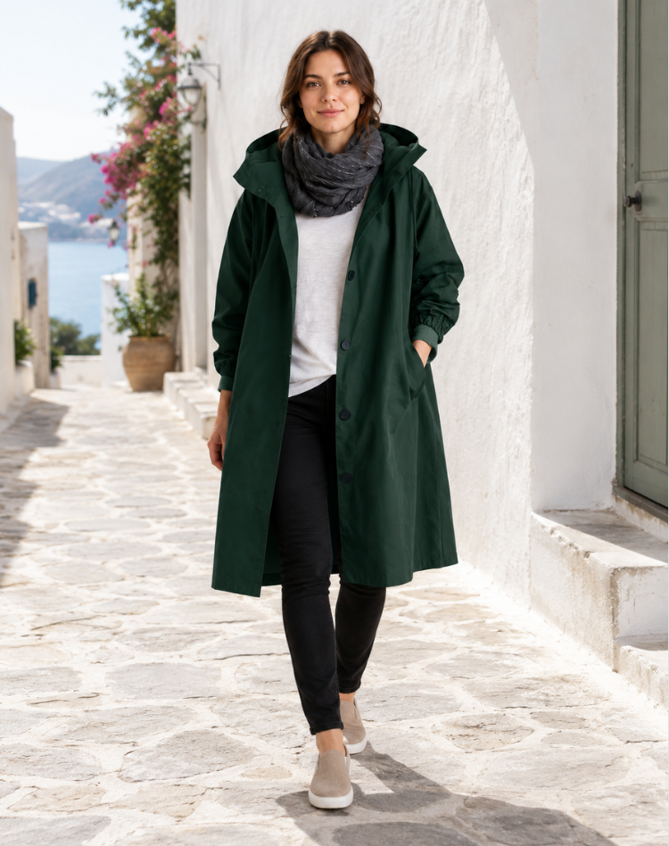 Women's Lightweight Hooded Trench Coat for Everyday Wear