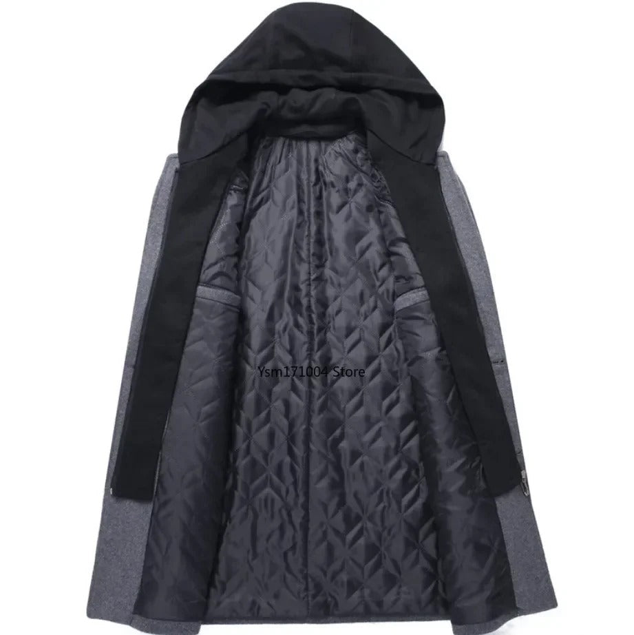 Men's Two-Layer Hooded Coat for Ultimate Warmth and Style