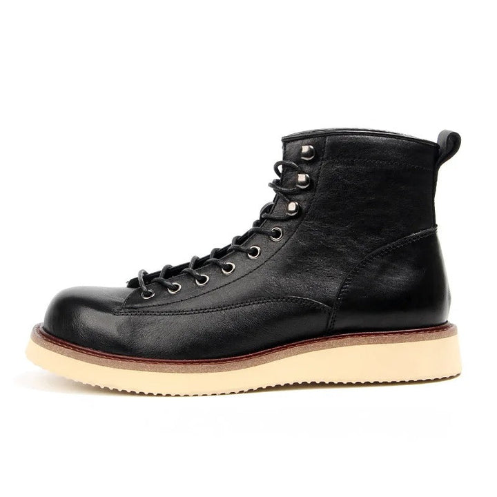 Men's Classic Lace-Up Boots with Contrast Sole