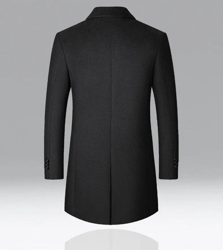 Men's Classic Wool Coat with Stylish Stripper Design